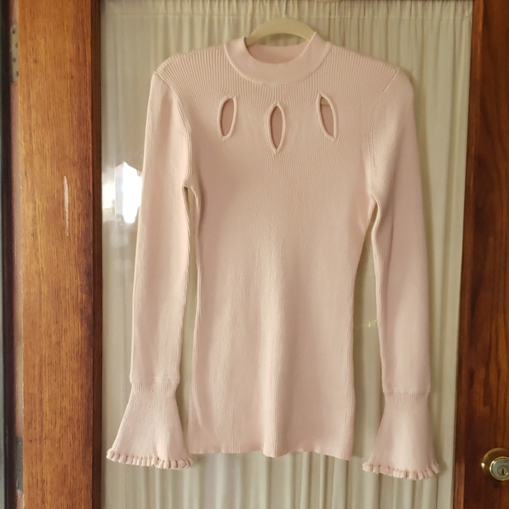 Ladies Candies size LG blush pink knit sweater
